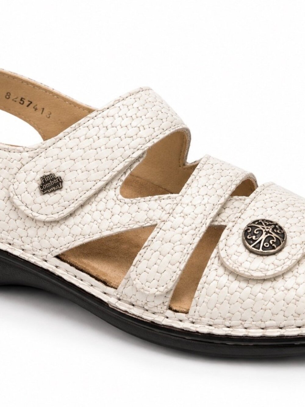 Finn Comfort Gomera White Leather Sandals Womens EU 38 / US 7.5